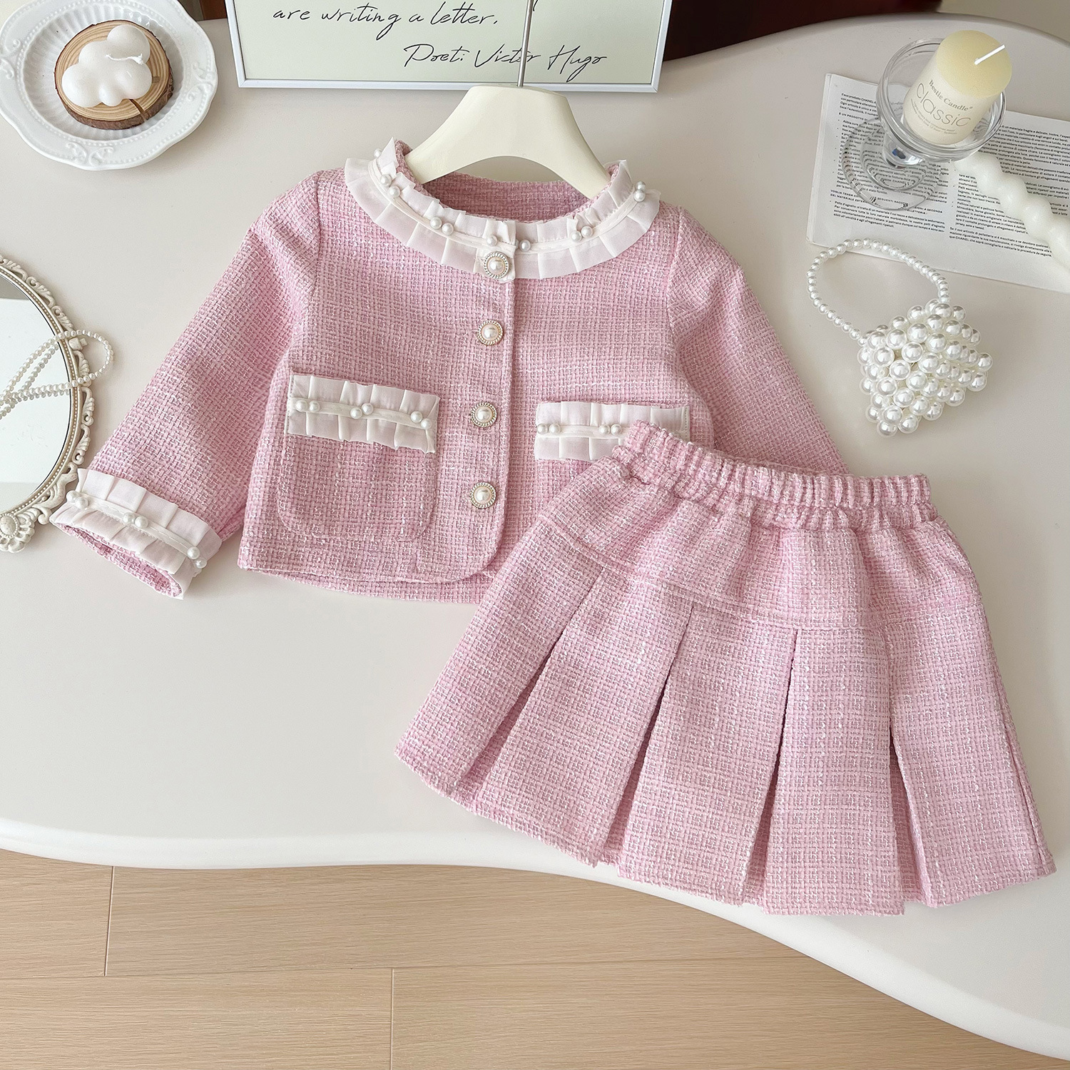 Tweed Pink Girl Boutique Outfi - Baby Clothing Boutique のレビューと価格