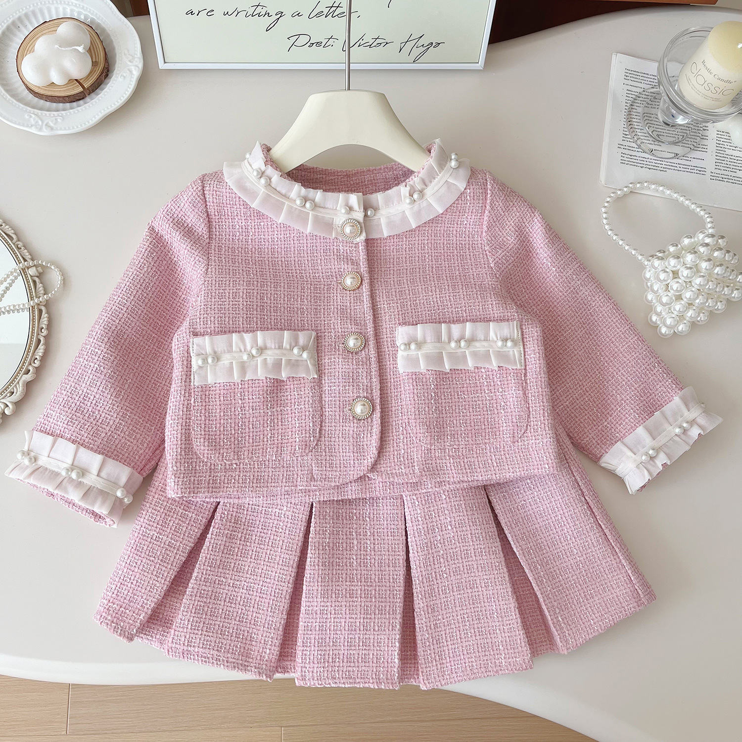 Tweed Pink Girl Boutique Outfi - Baby Clothing Boutique のレビューと価格